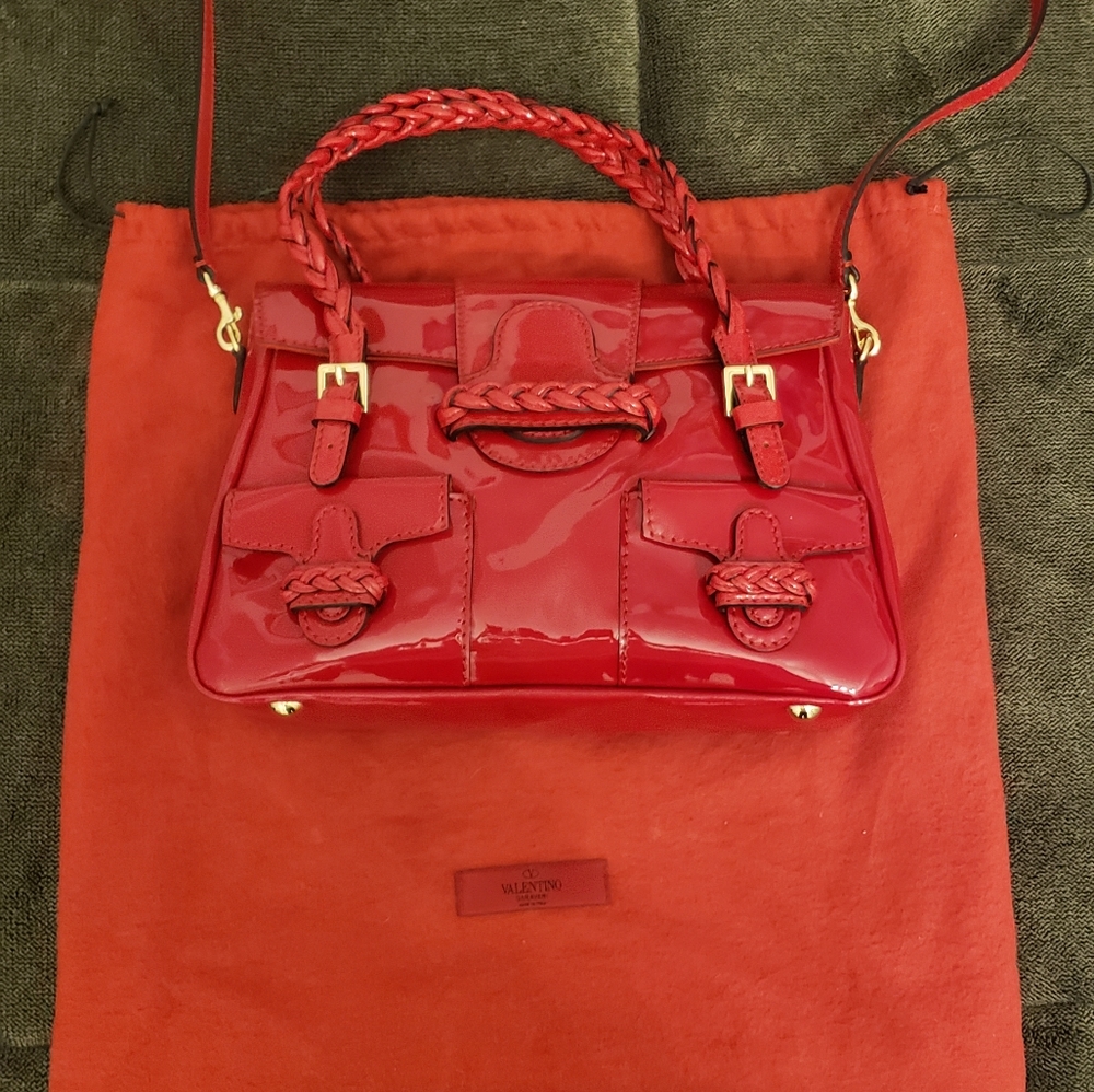 Valentino RED lacquer histore bag circa 2010 - Picture 7 of 15